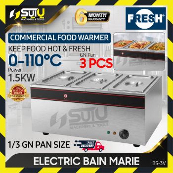 FRESH BS3V / BS-3V 3 Head Electric Bain Marie 1.5kW