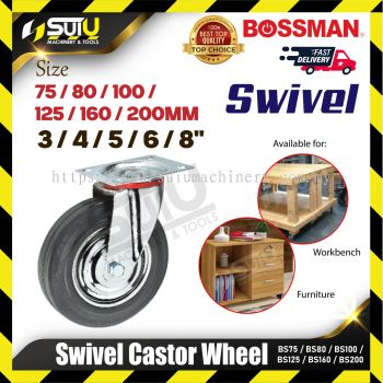 BOSSMAN BS75/ BS80/ BS100/ BS125/ BS160/ BS200 1PCS 75-200MM Swivel Castor Wheel