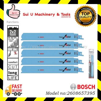 BOSCH 2608657395 S 1126 BEF Heavy for Metal Reciprocating Saw Blades 9inches 5pcs