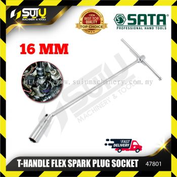 SATA 47801 T-Handle Flex Spark Plug Socket 16mm