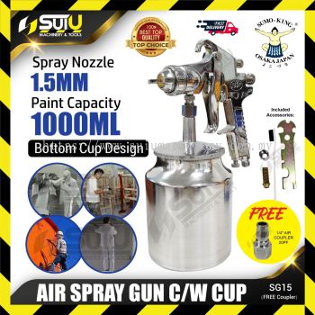 SUMO KING SG15 1.5MM 1000ML Air Spray Gun c/w Cup (Free Coupler)