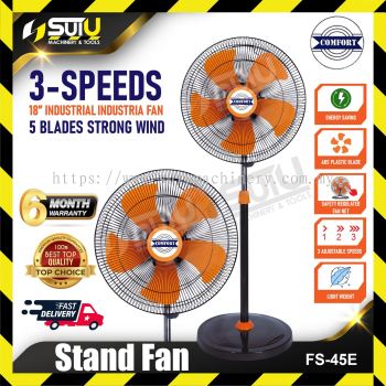 COMFORT FS-45E 18 inch Heavy Duty 3-Speeds Industrial Stand Fan ( 5 Blades )