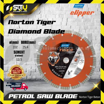 NORTON CLIPPER TIGER DIAMOND BLADE - FAST & FIERCE CUTTING Petrol Saw Blade 350x25.4mm