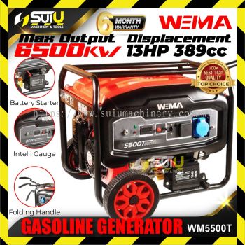 WEIMA WM5500T 13HP 4-Stroke Portable Gasoline Petrol Generator 6500W