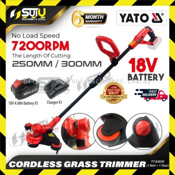 YATO YT-82830 / YT82830 18V Cordless Grass Trimmer 7200RPM w/ 1 x Battery 4.0Ah + Charger