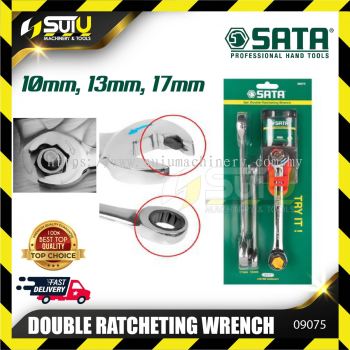 SATA 09075 3PCS DOUBLE RATCHETING WRENCH