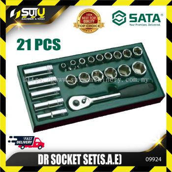 SATA 09924 21PCS 1/2" Dr. Socket Set (S.A.E)