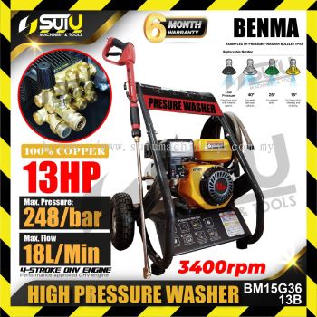 BENMA BM15G36-13B 13HP 248bar Gasoline High Pressure Washer Cleaner 3400RPM