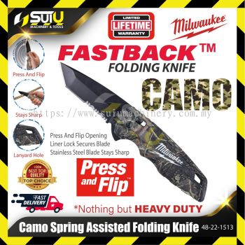 MILWAUKEE 48-22-1535 FASTBACK&#8482; Camo Spring Assisted Folding Tool