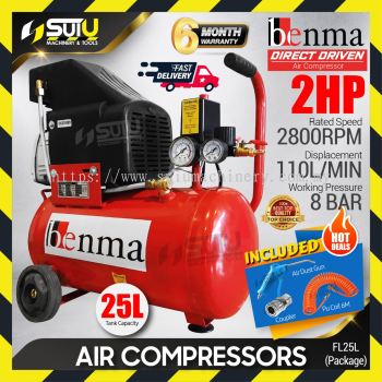 [PACKAGE] BENMA FL25L 24L 2HP 8Bar Direct Driven Air Compressor 2800RPM