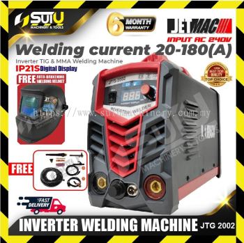 JETMAC JTG 2002 / JTG2002 / JTG-2002 Inverter TIG Welding Machine 20-180A w/ welding helmet