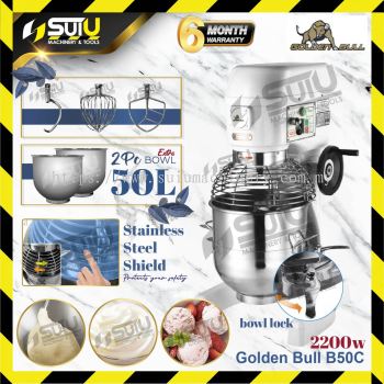 GOLDEN BULL B50 / B50C With Cover Universal Mixer 50L Planetary Universal Flour Mixer 2200W / 415V