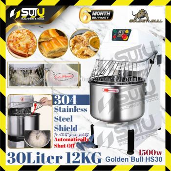 Golden Bull HS-30 Heavy Duty Commercial Spiral Dough Mixer 30 Litre 1500w