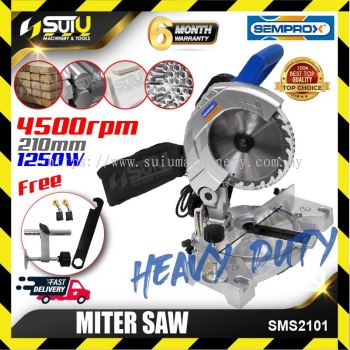 SEMPROX SMS2101 8" Mitre Saw Light Weight with Dust Bag for Wood & Aluminum 1250W