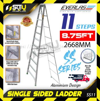 Everlas SS11 Single Sided Aluminium Ladder 11 steps ( 8.75ft / 2668mm)