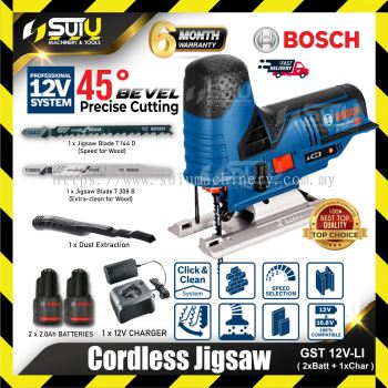 BOSCH GST 12V-LI / GST12V-LI 12V Cordless Jig Saw w/ 2 x 2.0Ah Batteries + 1 x 12V Charger