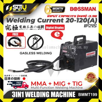 BOSSMAN BMMT-199 / BMMT199 3in1 Multi-Function Welding Machine (MMA+MIG+TIG)