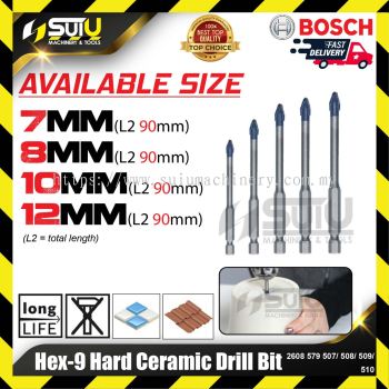 BOSCH 2608579507/ 508/ 509/ 510 Hex-9 Hard Ceramic Drill Bit (7/8/10/12mm)