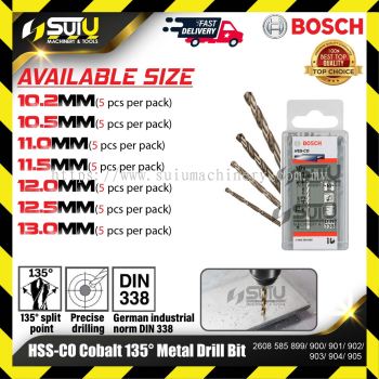 BOSCH 2608585899/ 900/ 901/ 902/ 903/ 904/ 905 5PCS 10.2-13MM HSS-CO Cobalt 135掳 Metal Drill Bit