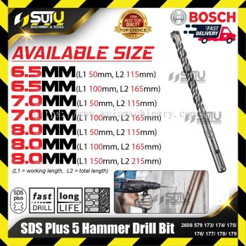 BOSCH 2608579173/ 174/ 175/ 176/ 177/ 178/ 179 SDS Plus 5 Hammer Drill Bit (6.5-8.0mm)