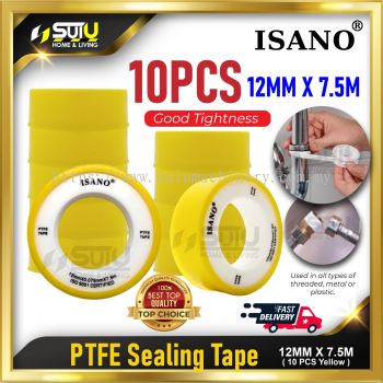 ISANO 12MM x 7.5MM 10 PCS PTFE Sealing Tape (Yellow)