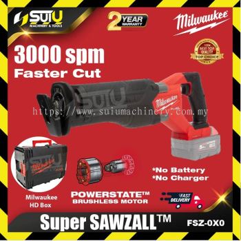 MILWAUKEE FSZ-0X0 ASIA 18V M18 Fuel Gen II Super Sawzall / Reciprocating Saw 3000SPM (SOLO-No Batt & Char))