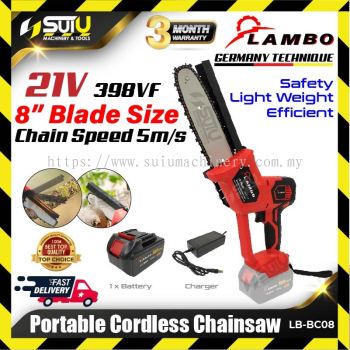 LAMBO LB-BC08 21V 8" Portable Cordless Mini Chainsaw 550W w/ 1 x Battery 398VF + Charger