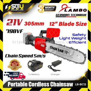 LAMBO LB-BC12 21V 12" Portable Cordless Mini Chainsaw 550W w/ 1 x Battery 798VF + Charger