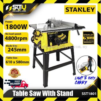 STANLEY SST1801/ SST1801-B1 10" Table Saw With Stand 1800W 4800RPM