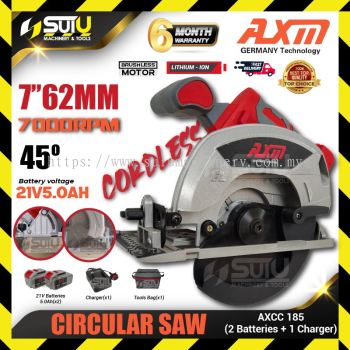 AXM AXCC185 / AXCC 185 21V 7" Brushless Cordless Circular Saw 7000RPM w/ 2 x Batteries 5.0Ah + Charger