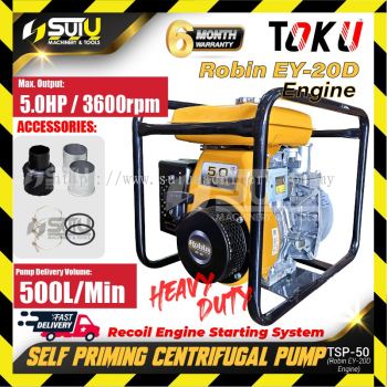 TOKU TSP-50 5HP Self Priming Centrifugal Pump 3600RPM w/ Robin EY-20D Engine