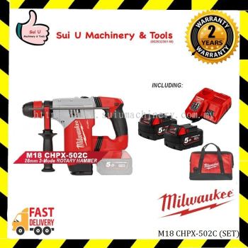 MILWAUKEE CHPX-502C M18 FUEL&#8482; High Performance 3-Mode SDS-PLUS Hammer w/ 2 x Batteries 5.0Ah + Charger