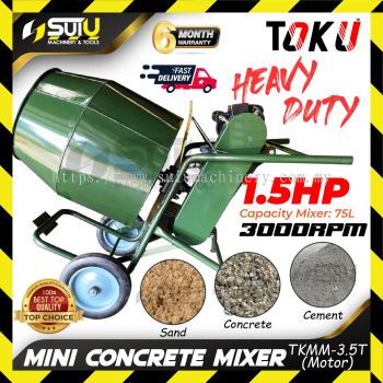 TOKU TKMM-3.5T Mini Concrete Mixer c/w 1.5HP Electric Motor