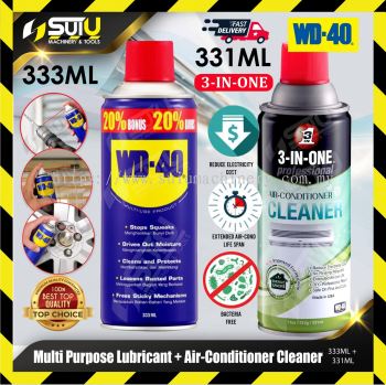 WD-40 331ML 3-In-1 Professional Air Conditioner Cleaner + 333ML Multi-Purpose Lubricant