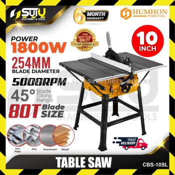 HUMHON CBS10SL / CBS-10SL 10" Table Saw 1800W 5000RPM