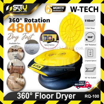 W-TECH RQ-100 / RQ100 2-Speed 360掳 Auto Rotation Floor Dryer / Blower 480W