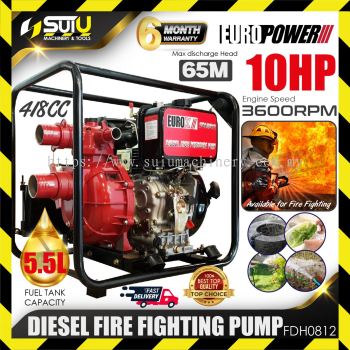 EUROX / EUROPOWER FDH0812 418CC 10HP 3" Diesel Fire Fighting Pump 3600RPM