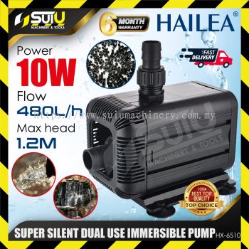 HAILEA HX-6510 / HX6510 Super Silent Inside / Outside Water Dual Use Immersible Pump 10W