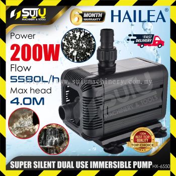 HAILEA HX-6550 / HX6550 Super Silent Inside / Outside Water Dual Use Immersible Pump 200W