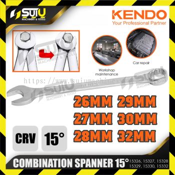 KENDO 15326/ 15327/ 15328/ 15329/ 15330/ 15332 26-32MM 15掳 Combination Spanner / Wrench