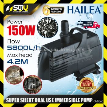 HAILEA HX-8860 / HX8860 Super Silent Inside/ Outside Water Dual Use Immersible Pump / Pam Tenggelam 150W