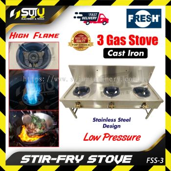 FRESH FSS-3 / FSS3 Triple Burner Gas Stove / Stir-Fry Stove / Gas Stove Stand