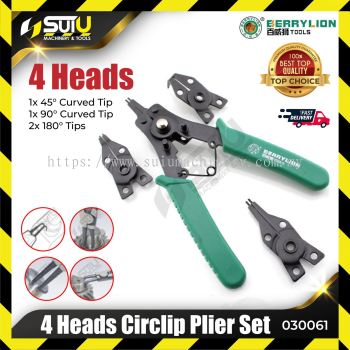 BERRYLION 030061 4 Heads Circlip Plier Set