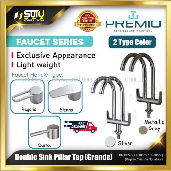 PREMIO TK-3806R / TK-3806S / TK-3856Q Grande Double Sink Pillar Tap (Regalia / Sienna / Quatour)