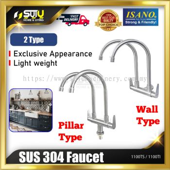 ISANO 1100TS / 1100TI SUS304 Stainless Steel Double Wall / Pillar Kitchen Sink Faucet / Tap