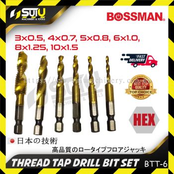 BOSSMAN BTT-6 6PCS Thread Tap Drill Bit Set