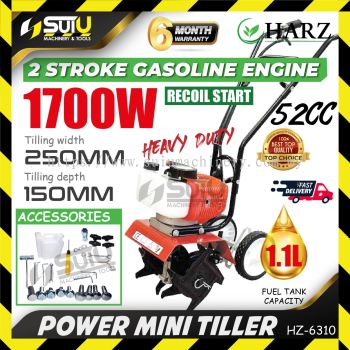 HARZ HZ-6310 / HZ6310 52CC 2-Stroke Gasoline Engine Mini Tiller / Cultivator 1.7kW