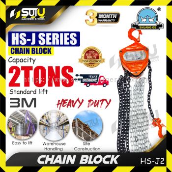 SHUANG GE HS-J2 / HSJ2 2 TON x 3M Heavy Duty Chain Block