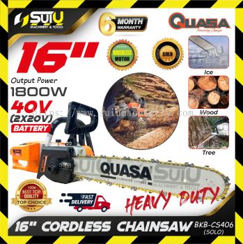 QUASA BKB-CS406 40V (2x20V) 16" Cordless Chainsaw / Gergaji Rantai 1800W (SOLO/SET)