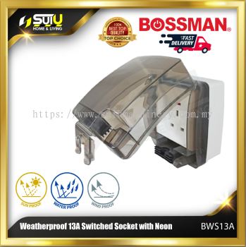 BOSSMAN BWS13A Weatherproof 13A Switched Socket with Neon